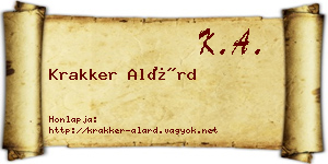 Krakker Alárd névjegykártya
